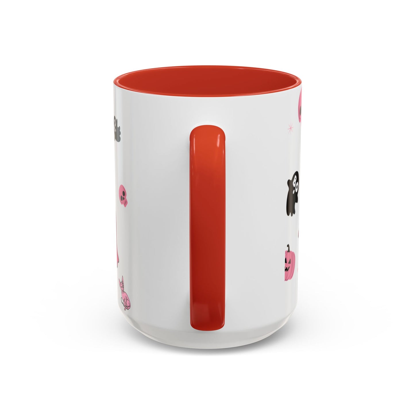 Halloween-Themed Accent Coffee Mug, Happy Hustle Mug, Ghost Mug, Pink Spooky Cup, Unique Gift for Halloween Lovers